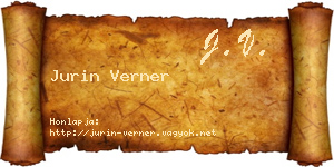 Jurin Verner névjegykártya